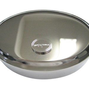 Etched Oval AK47 Rifle Oval Trinket Jewelry Box